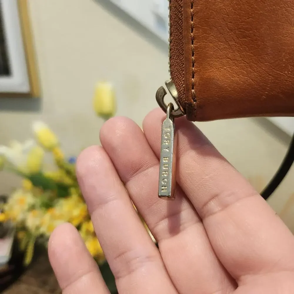 Tory burch leather zip around wallet